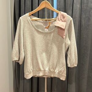 Saturday Sunday- Anthropologie textured sweatshirt with bow